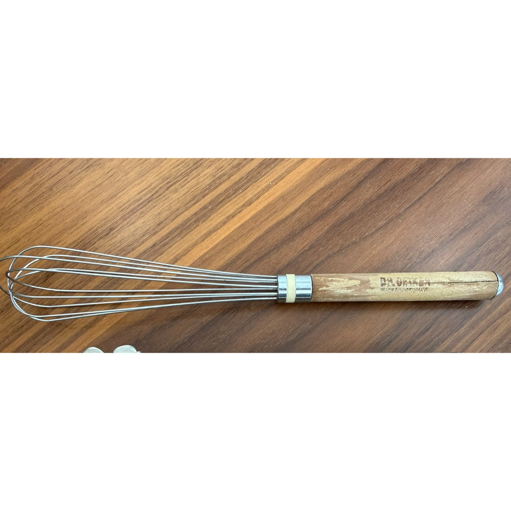 RARE Vintage Dr. Oetker Wooden Hand Whisk Utensil Made in Germany